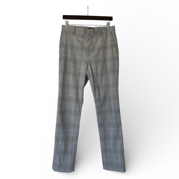 Women's Plaid Tailored Pants Slim Fit Ankle Length Women's Trousers Sz 29 - Picture 2 of 3